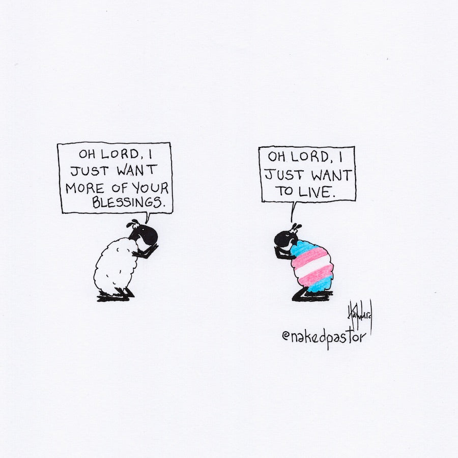 Trans Rights Cartoon - I Just Want to Live Trans Sheep