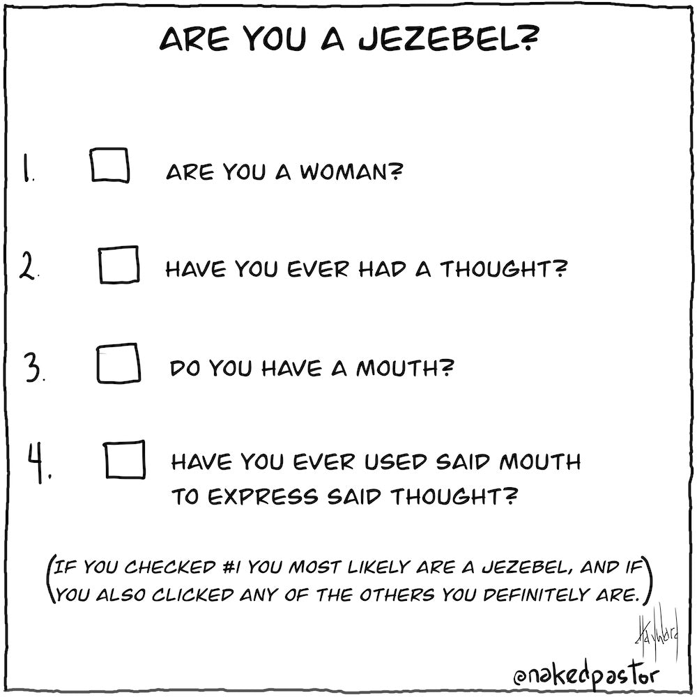 Are You A Jezebel Test Digital Cartoon - by nakedpastor