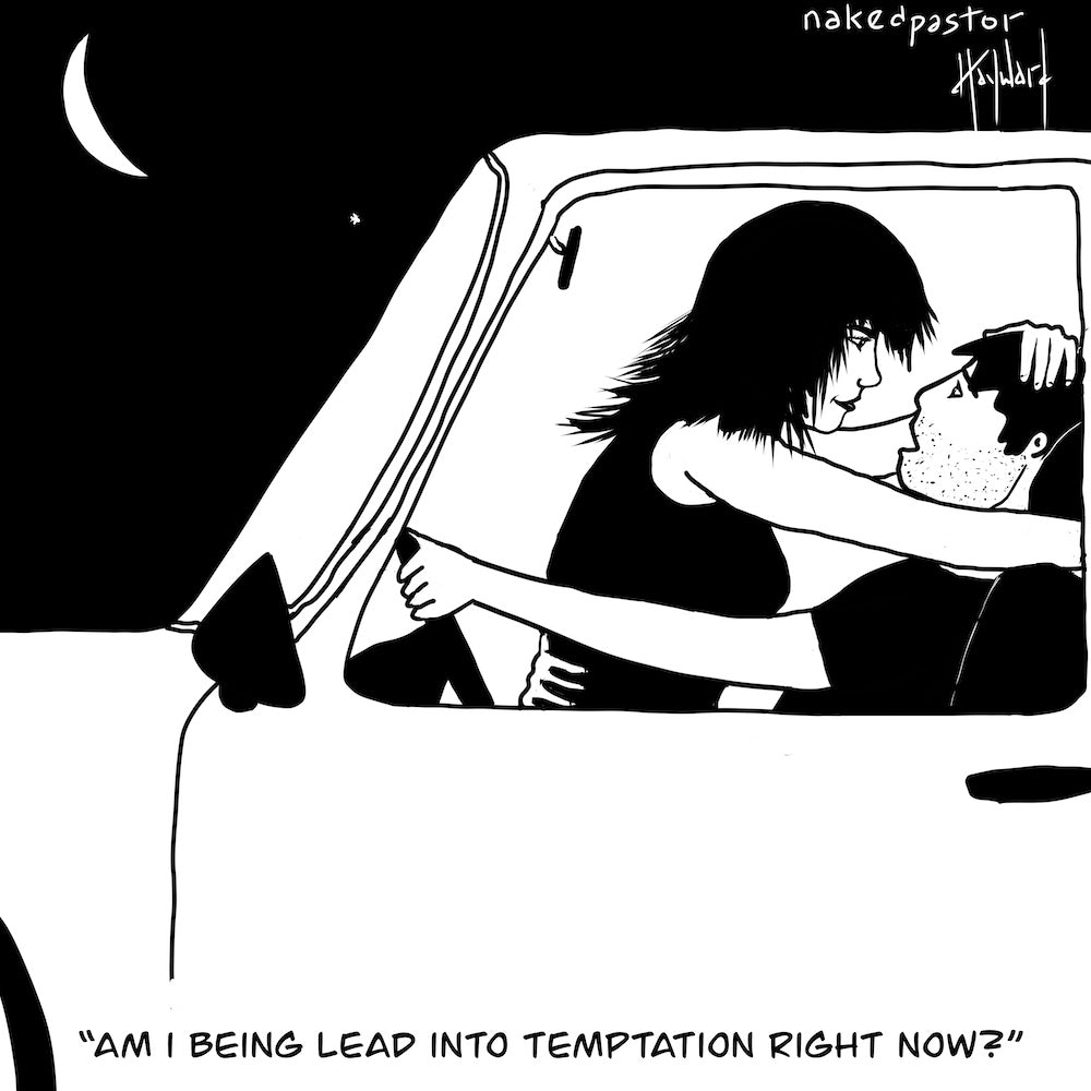 Being Lead Into Temptation Digital Cartoon - by nakedpastor