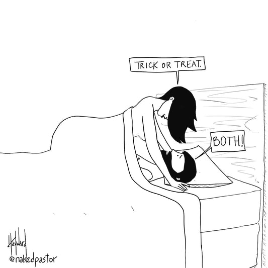 Both Trick or Treat Digital Cartoon - by nakedpastor