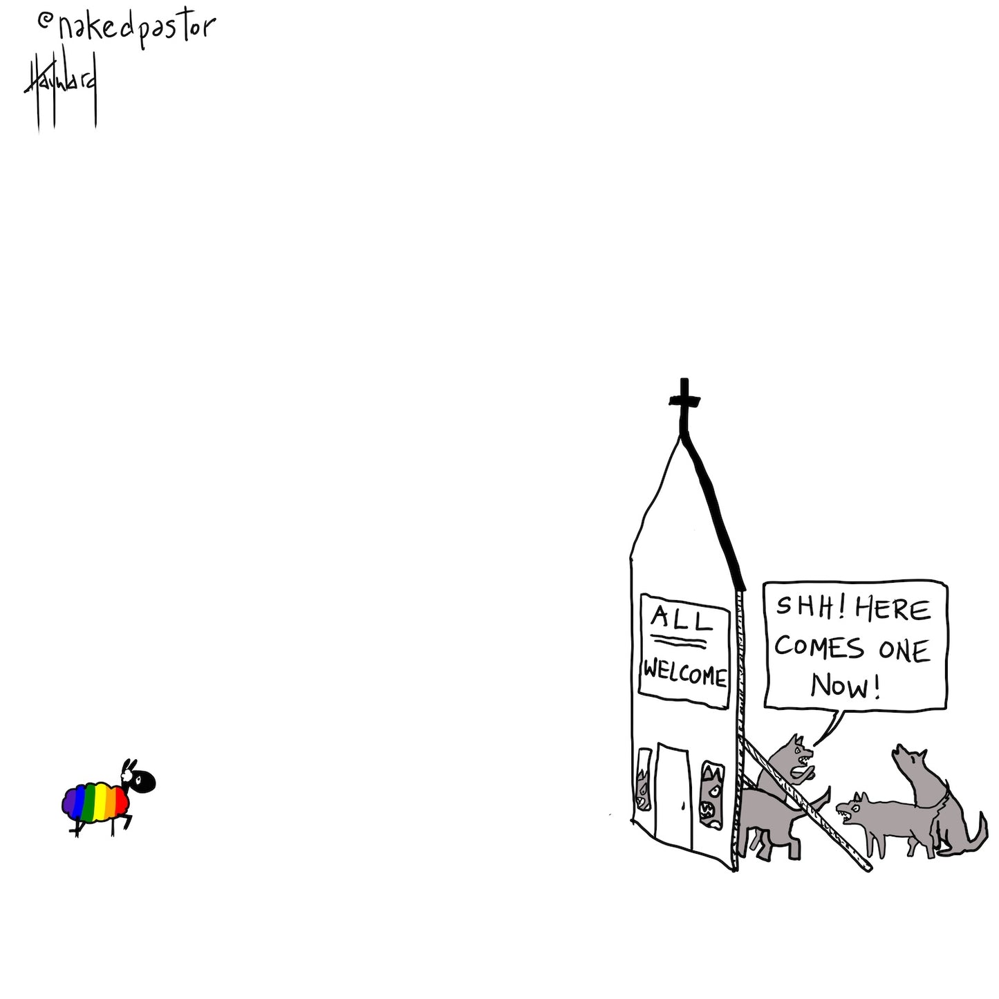 Church Blind Digital Cartoon - by nakedpastor