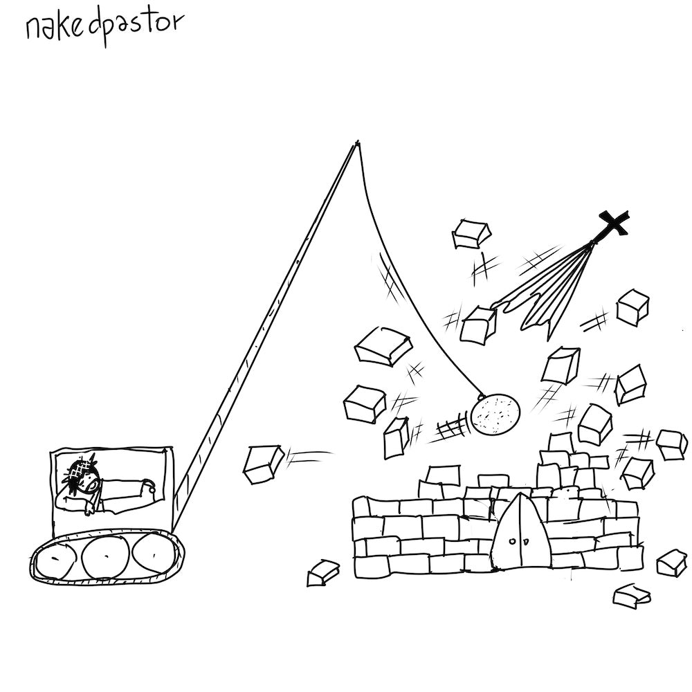 Church Without Walls Digital Cartoon-Digital Cartoons-nakedpastor