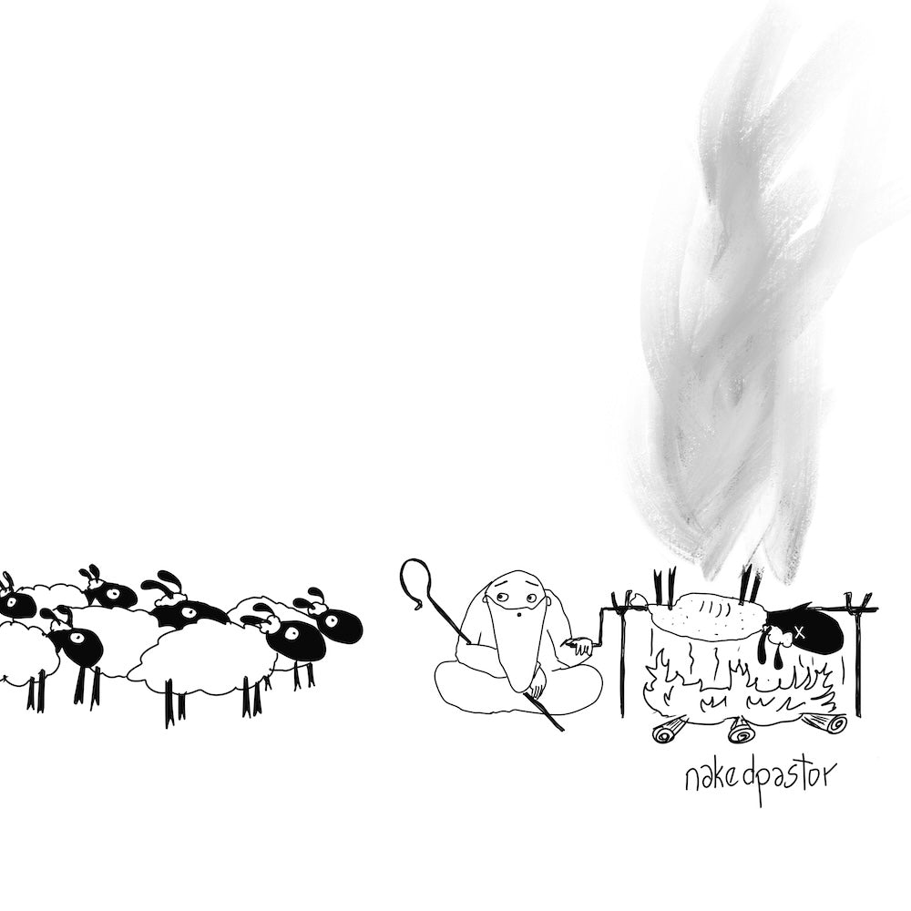 Eating the Flock Digital Cartoon-Digital Cartoons-nakedpastor