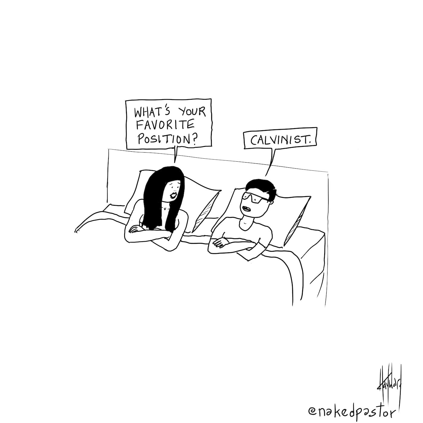 Favorite Position Digital Cartoon - by nakedpastor