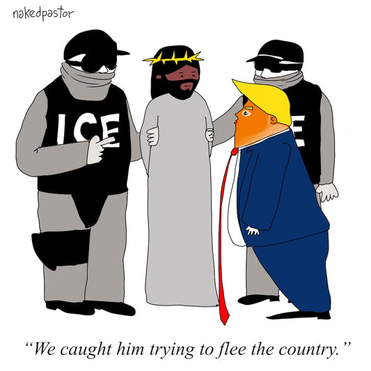 Fleeing the Country Digital Cartoon