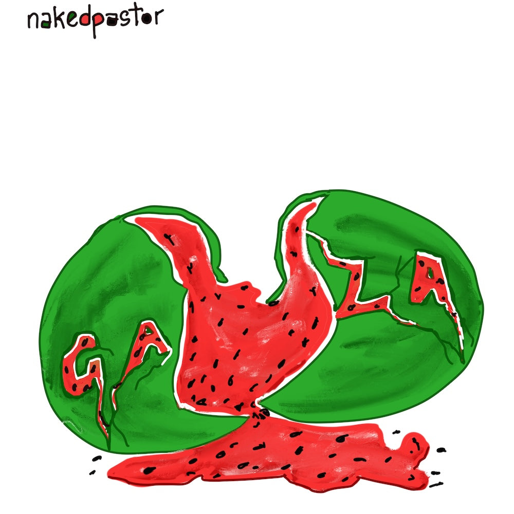 Gaza Watermelon Digital Cartoon-Digital Cartoons-nakedpastor