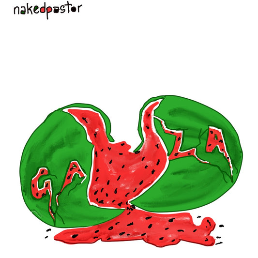 Gaza Watermelon Digital Cartoon-Digital Cartoons-nakedpastor
