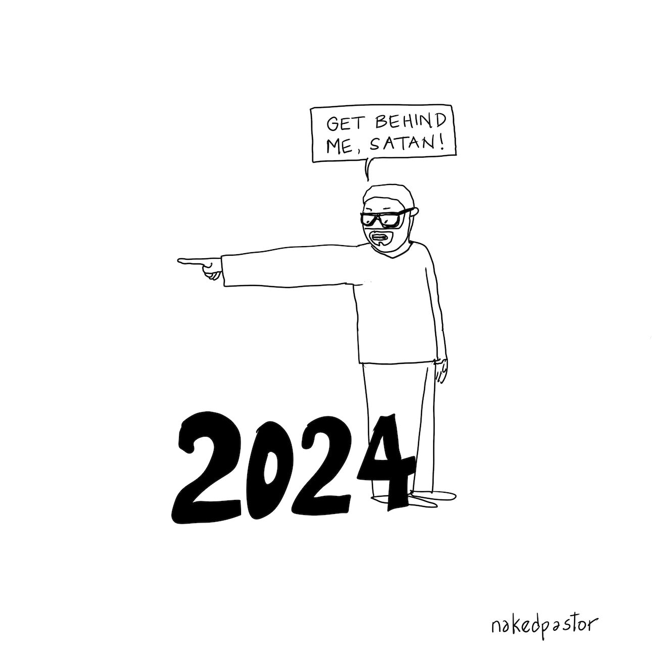 Get Behind Me Digital Cartoon-Cartoons-nakedpastor