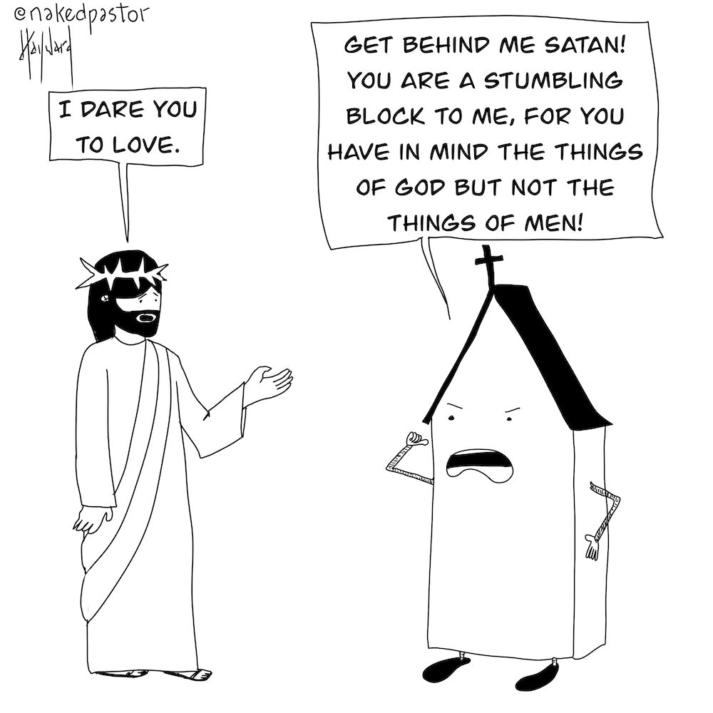 Get Behind Me Satan Digital Cartoon - by nakedpastor