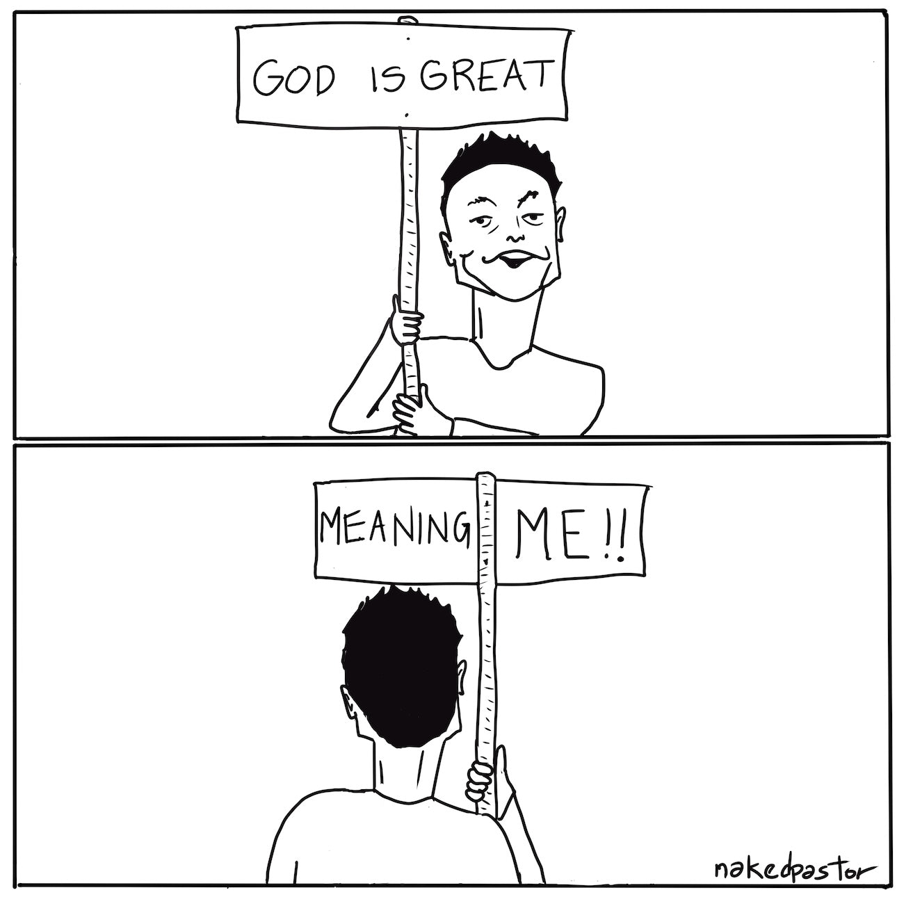 God Is Great Digital Cartoon-Digital Cartoons-nakedpastor