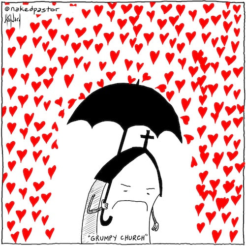 Grumpy Church Digital Cartoon - by nakedpastor
