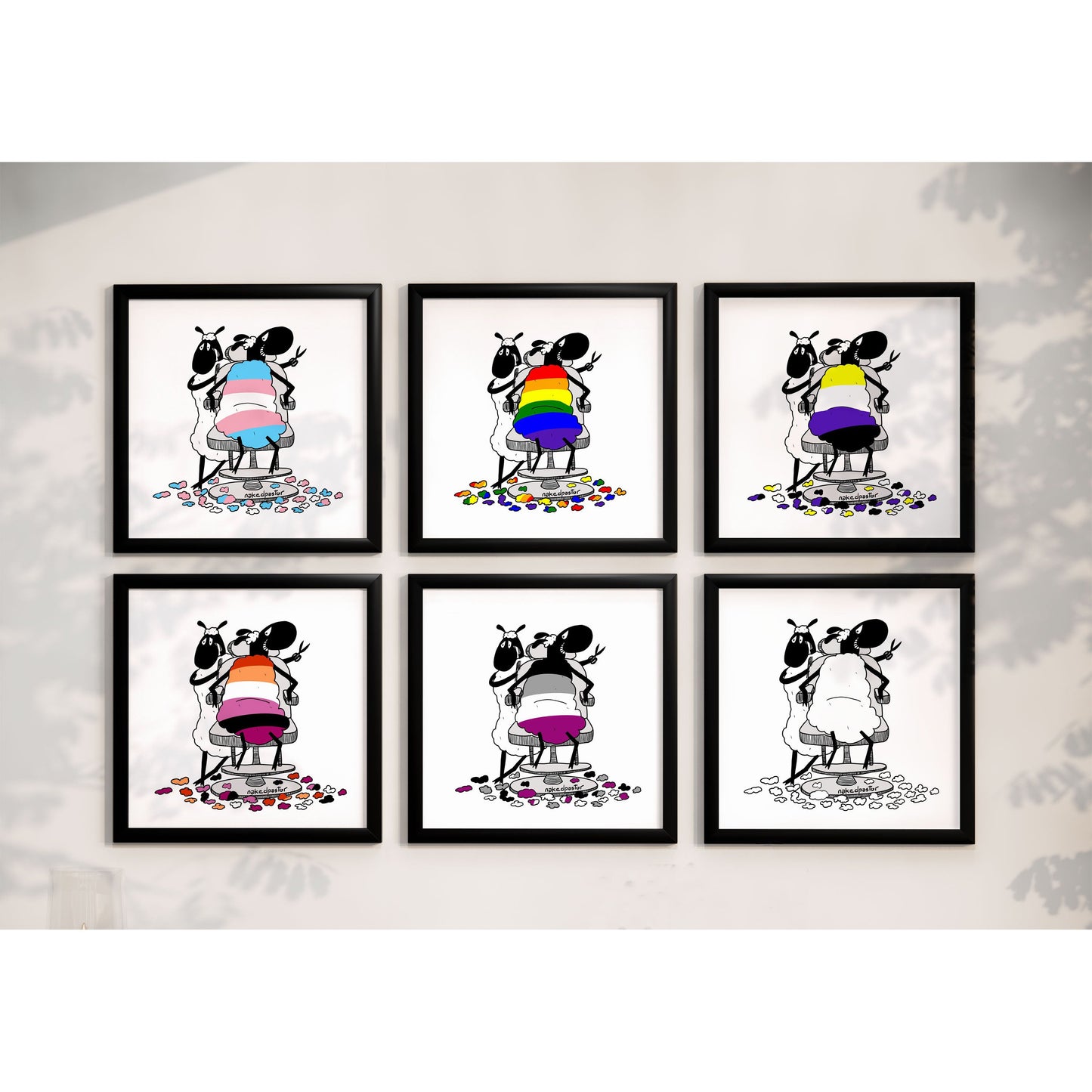 Haircut Cartoon Print-Queer Christian Art Prints-nakedpastor