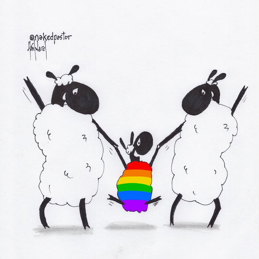 Happy Rainbow Parents and Kid Digital Cartoon-Digital Cartoons-nakedpastor