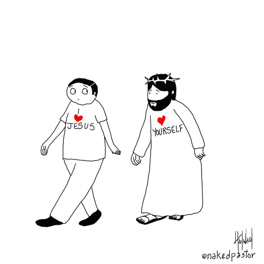 Heart Jesus Heart Yourself Digital Cartoon - by nakedpastor