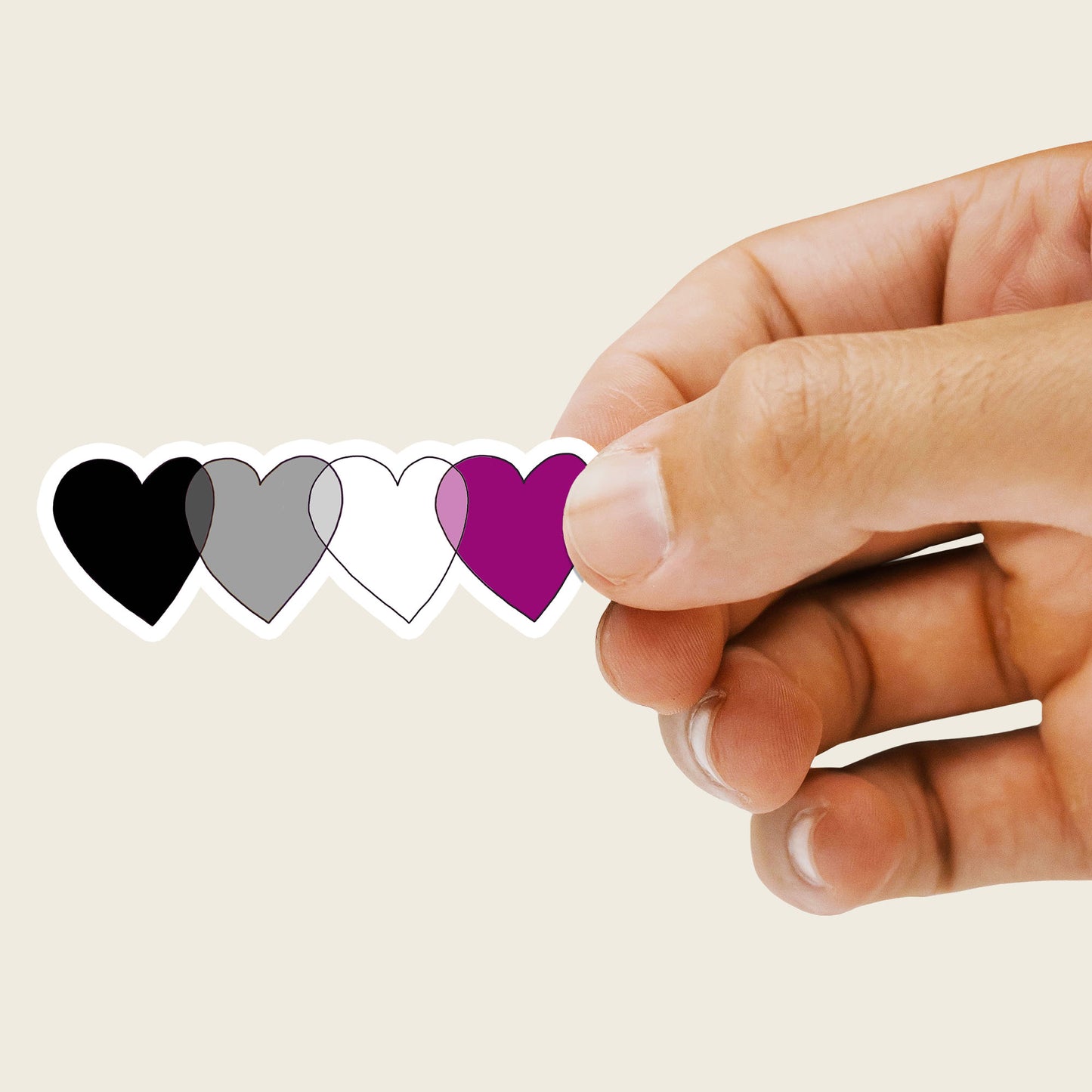 Hearts Asexual Sticker-Stickers-nakedpastor