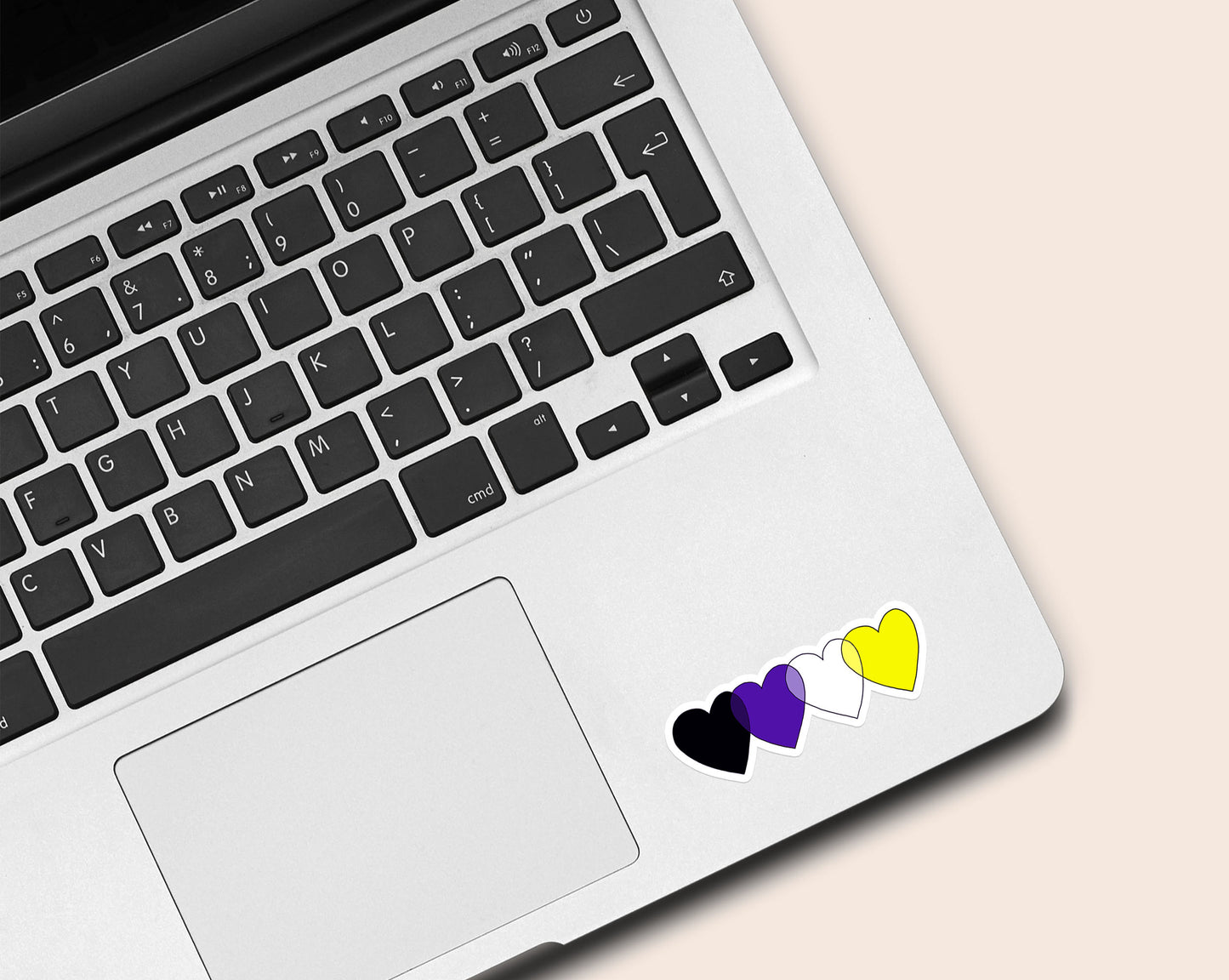 Hearts Non Binary Sticker-Stickers-nakedpastor