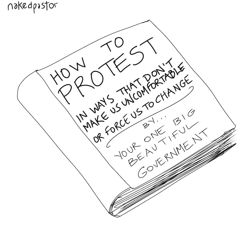 How To Protest Digital Cartoon-Digital Cartoons-nakedpastor