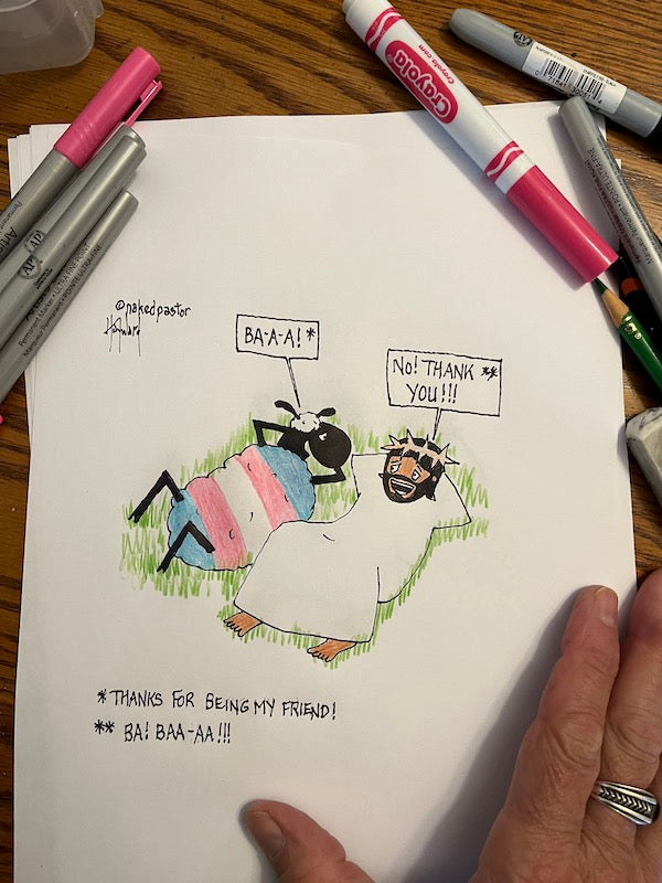Love In All Languages Trans Version Original Cartoon Drawing - by nakedpastor