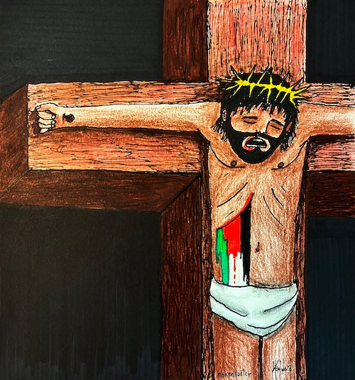 Sufferer Original Cartoon Drawing-Cartoons-nakedpastor