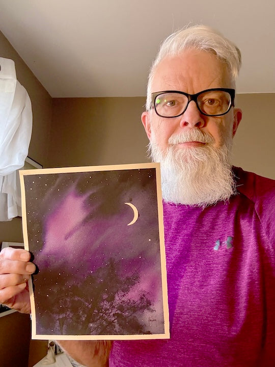 All I Need is a Sliver of Light Original Watercolor and Ink Painting-Painting-nakedpastor