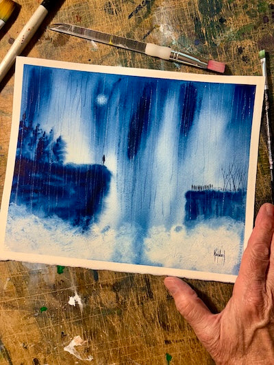 I'm Fine Where I Am Original Watercolour Painting-Painting-nakedpastor