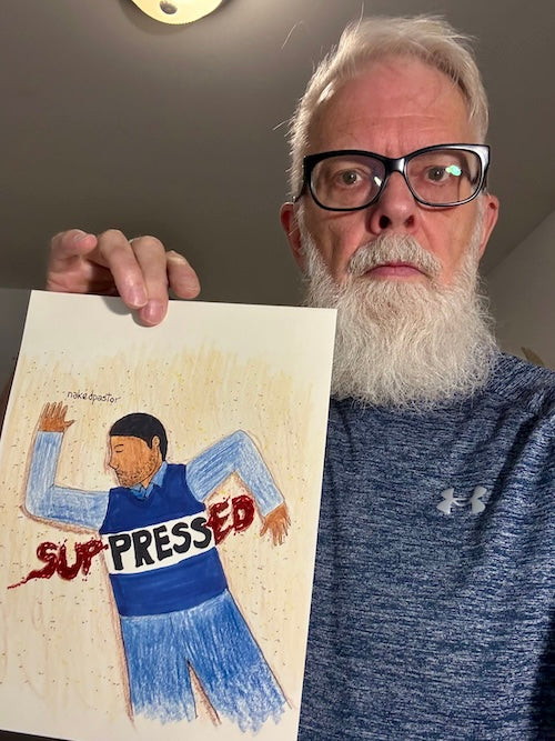 supPRESSed Original Cartoon Drawing-Cartoons-nakedpastor