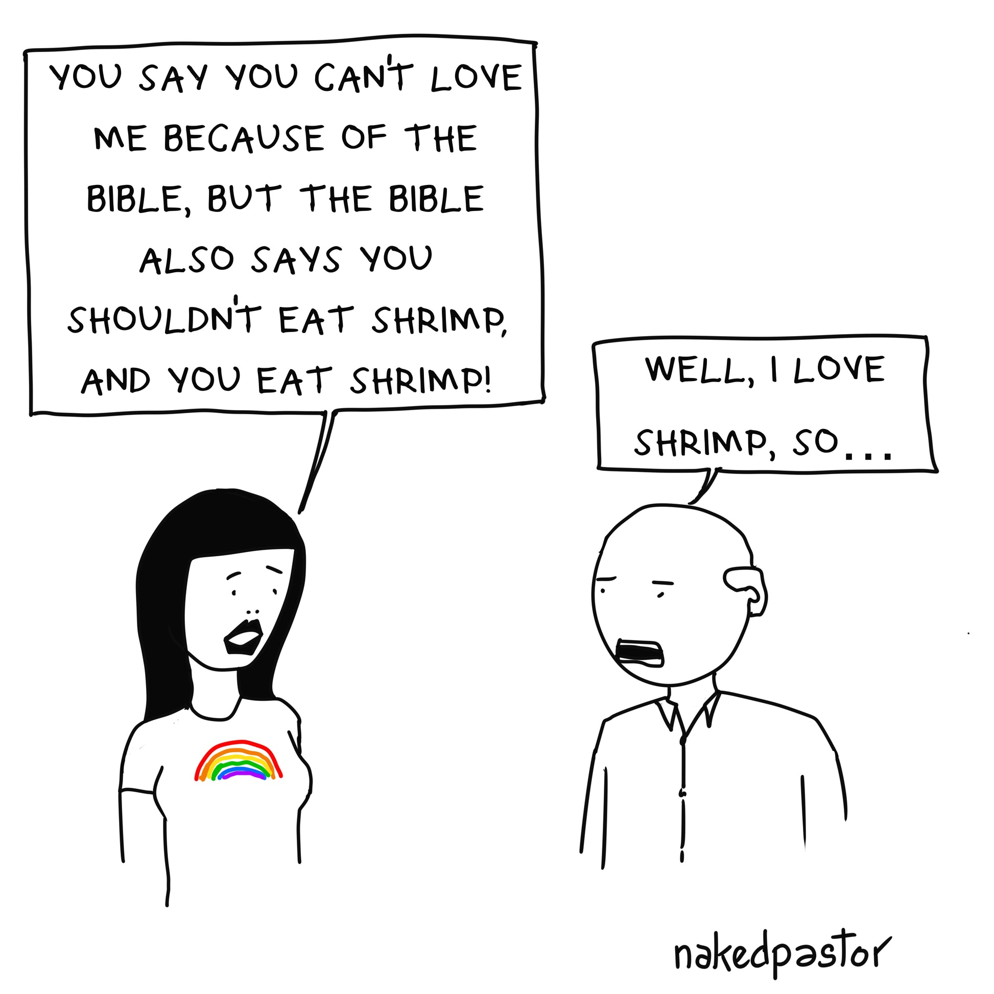 I Love Shrimp Digital Cartoon-Digital Cartoons-nakedpastor