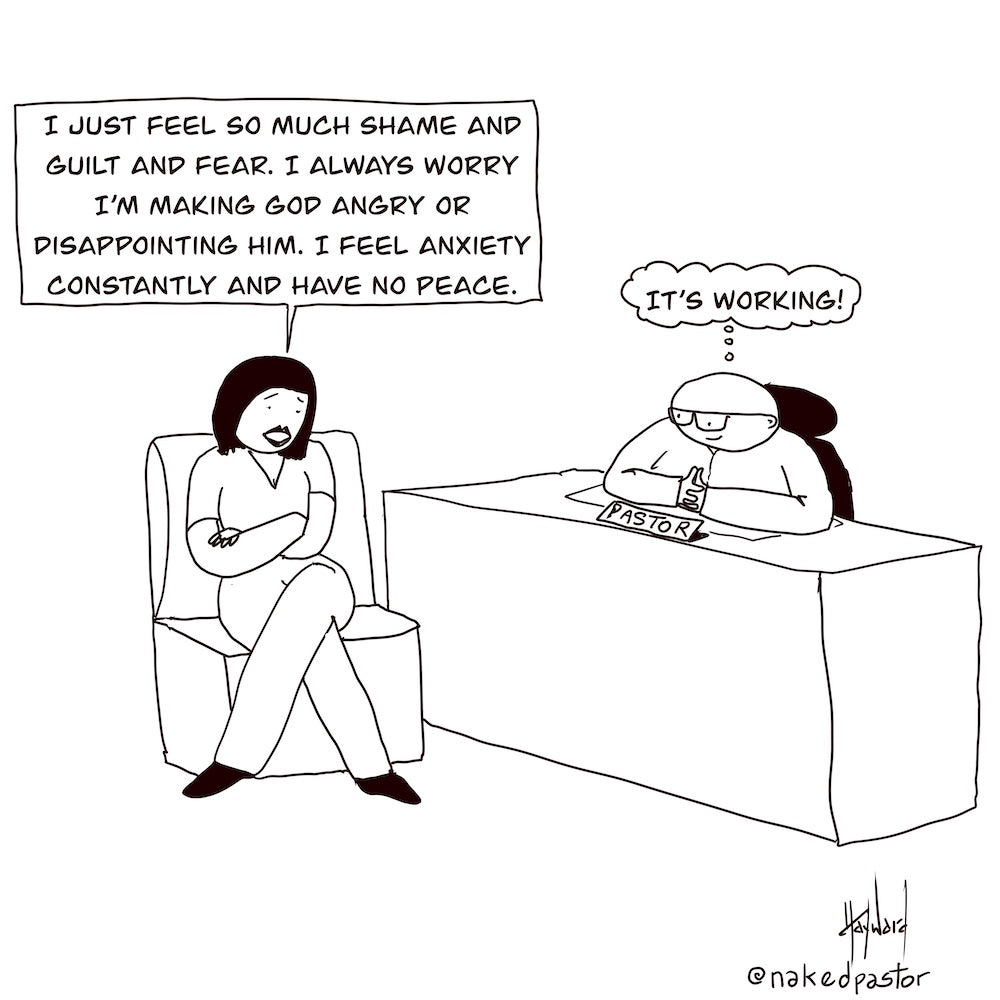 Spiritual Abuse and It's Working Digital Cartoon - by nakedpastor