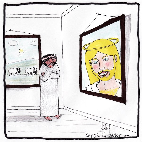Jesus' Portrait Digital Cartoon - by nakedpastor