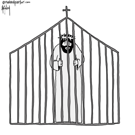 Jesus in Jail Digital Cartoon - by nakedpastor