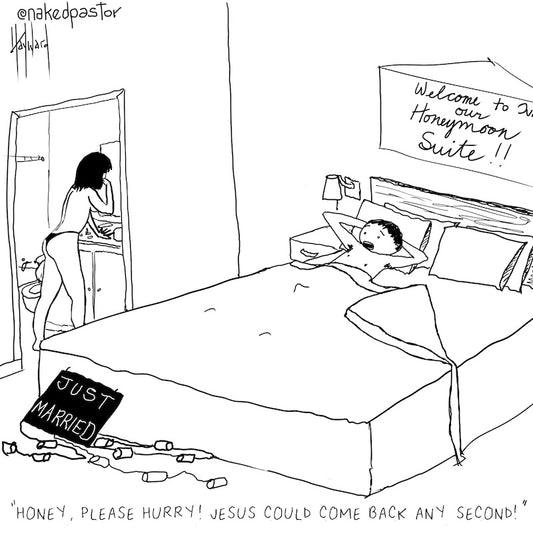 Just Married Just In Time Digital Cartoon - by nakedpastor