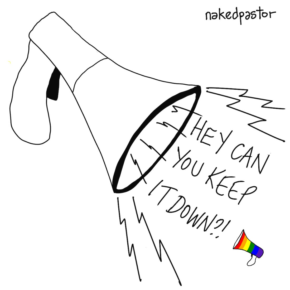 Lgbtq Printable Art: Keep It Down Digital Cartoon