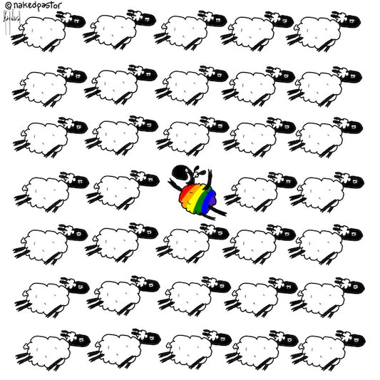 Go Against the Flock LGBTQ Version Digital Cartoon - by nakedpastor