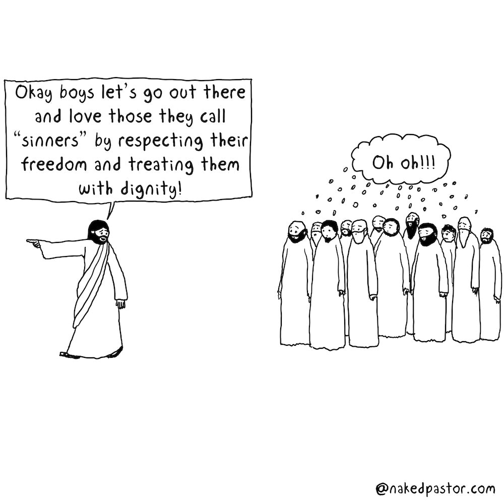 Love Those They Call Sinners Digital Cartoon - by nakedpastor