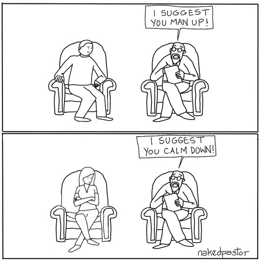 Man Up Calm Down Digital Cartoon-Digital Cartoons-nakedpastor
