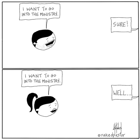 Men and Women in Ministry Digital Cartoon - by nakedpastor