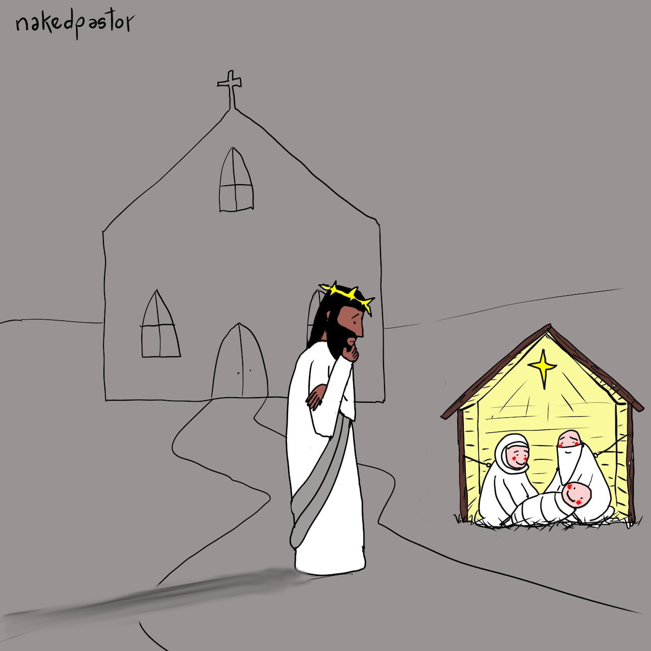 Nativity Scene Digital Cartoon-Cartoons-nakedpastor