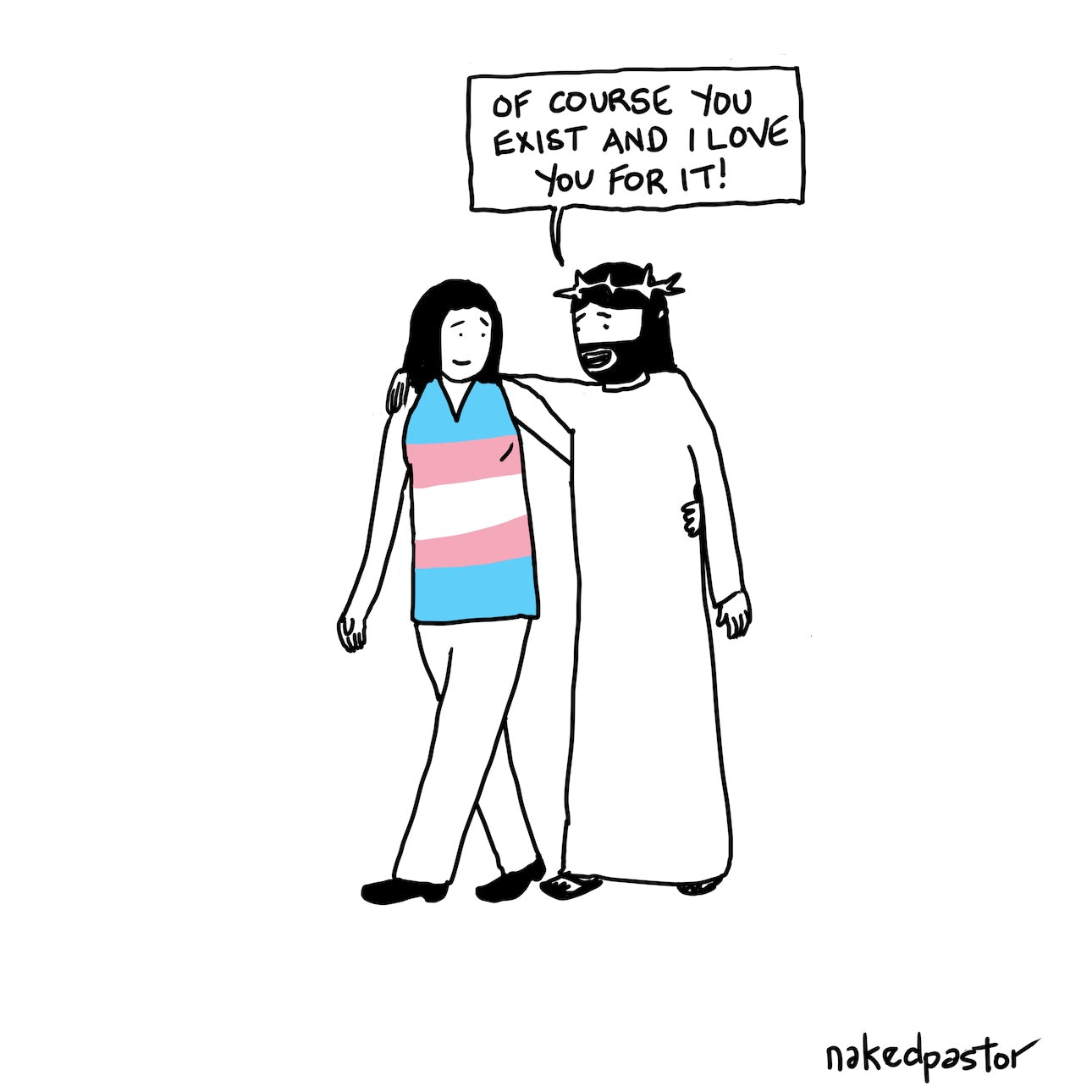Of Course You Exist Digital Cartoon-Digital Cartoons-nakedpastor