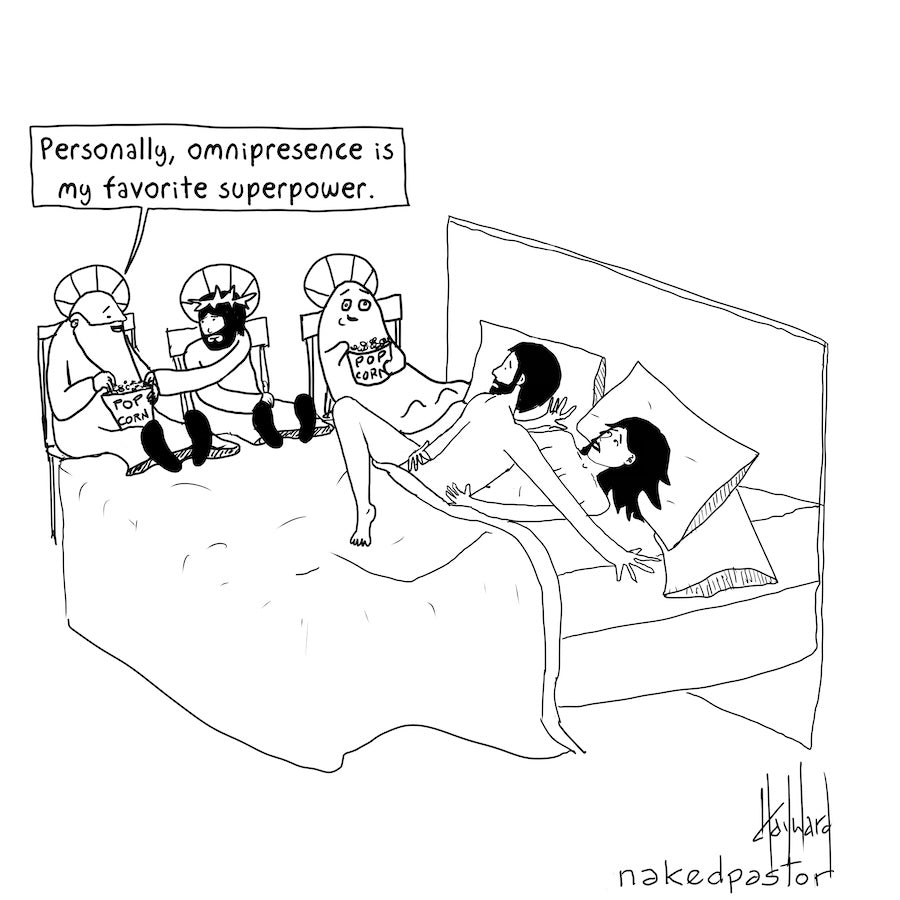 Omnipresence Superpower Digital Cartoon - by nakedpastor
