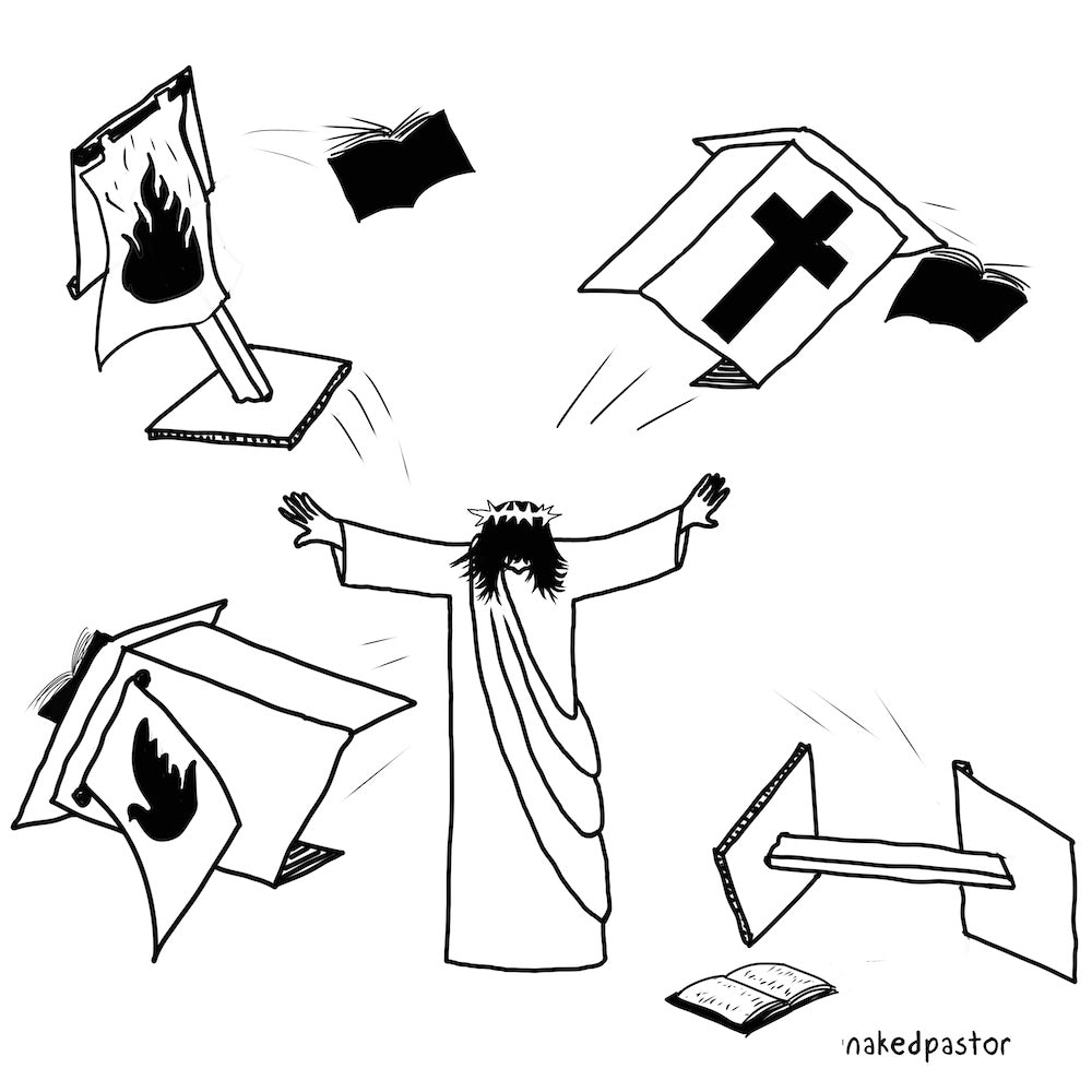 Overturning Pulpits Digital Cartoon-Digital Cartoons-nakedpastor
