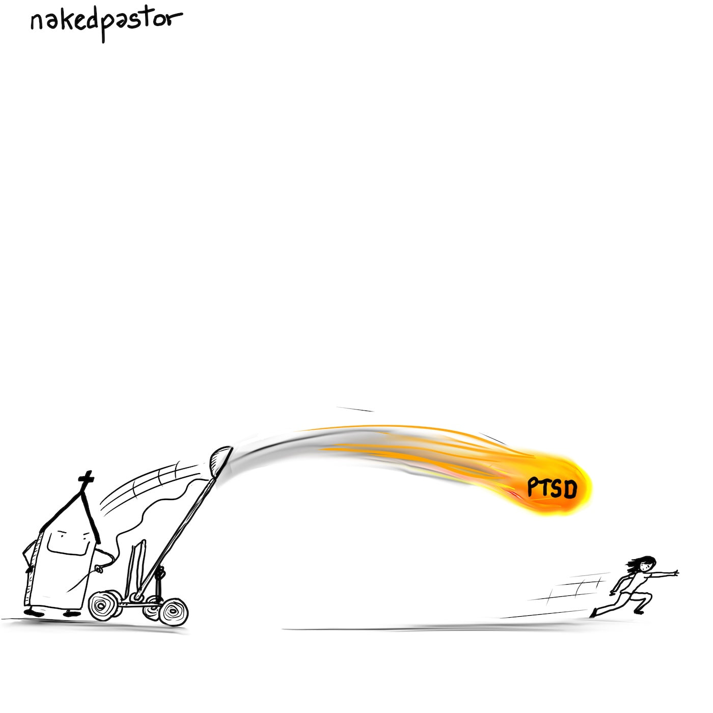 PTSD Fireball Digital Cartoon-Cartoons-nakedpastor