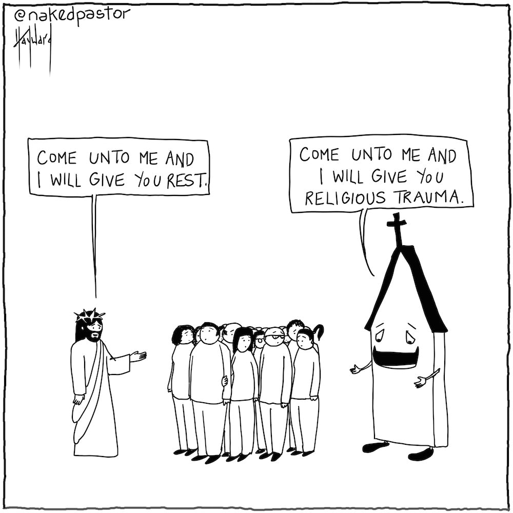 Religious Trauma Digital Cartoon - by nakedpastor