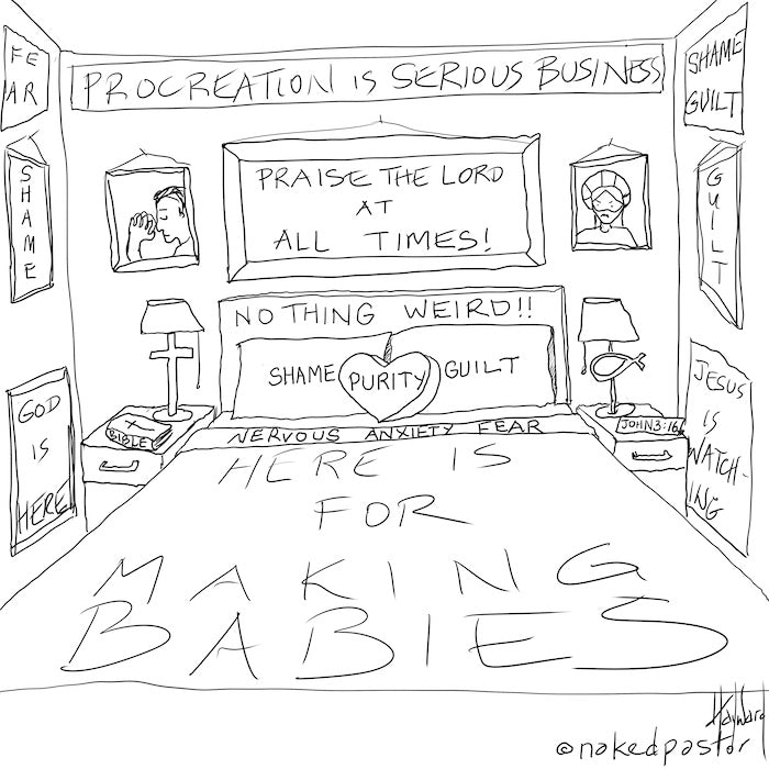 Scary Bedroom Digital Cartoon - by nakedpastor
