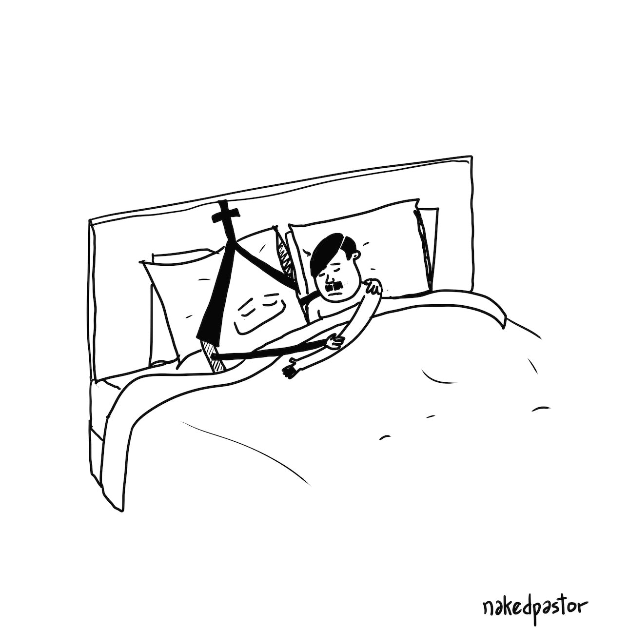 Sleeping with the Enemy Digital Cartoon-Digital Cartoons-nakedpastor