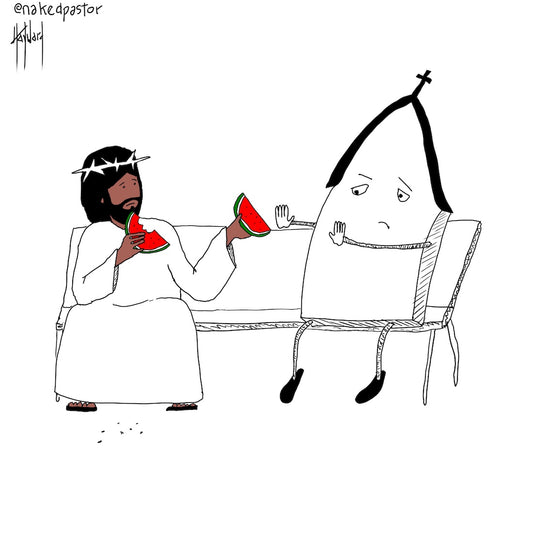 Jesus The Church And Watermelon Digital Cartoon - by nakedpastor
