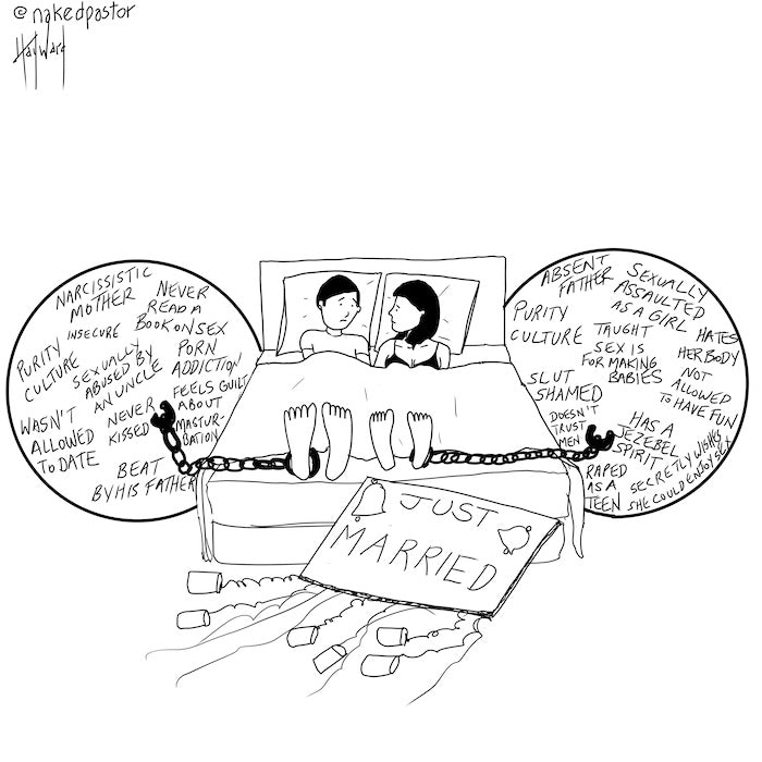 Wedding Night Balls and Chains Digital Cartoon - by nakedpastor
