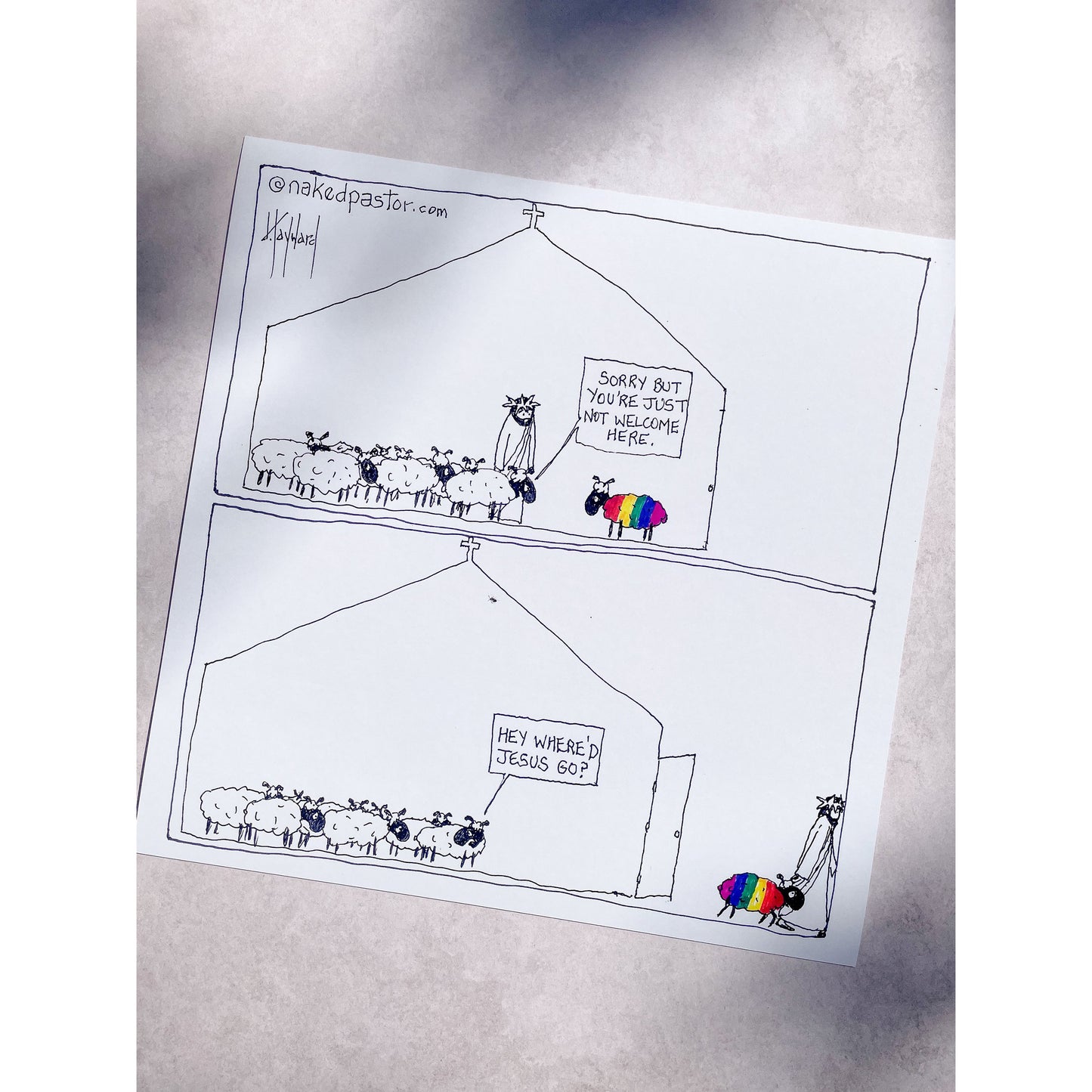Where'd Jesus Go Print - by nakedpastor