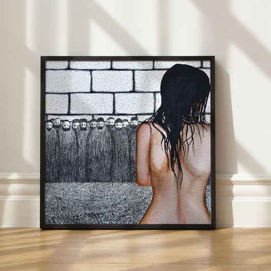 The Woman Caught Art Print-Drawings-nakedpastor