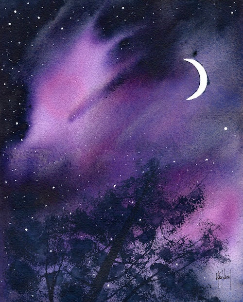 All I Need is a Sliver of Light Original Watercolor and Ink Painting-Painting-nakedpastor