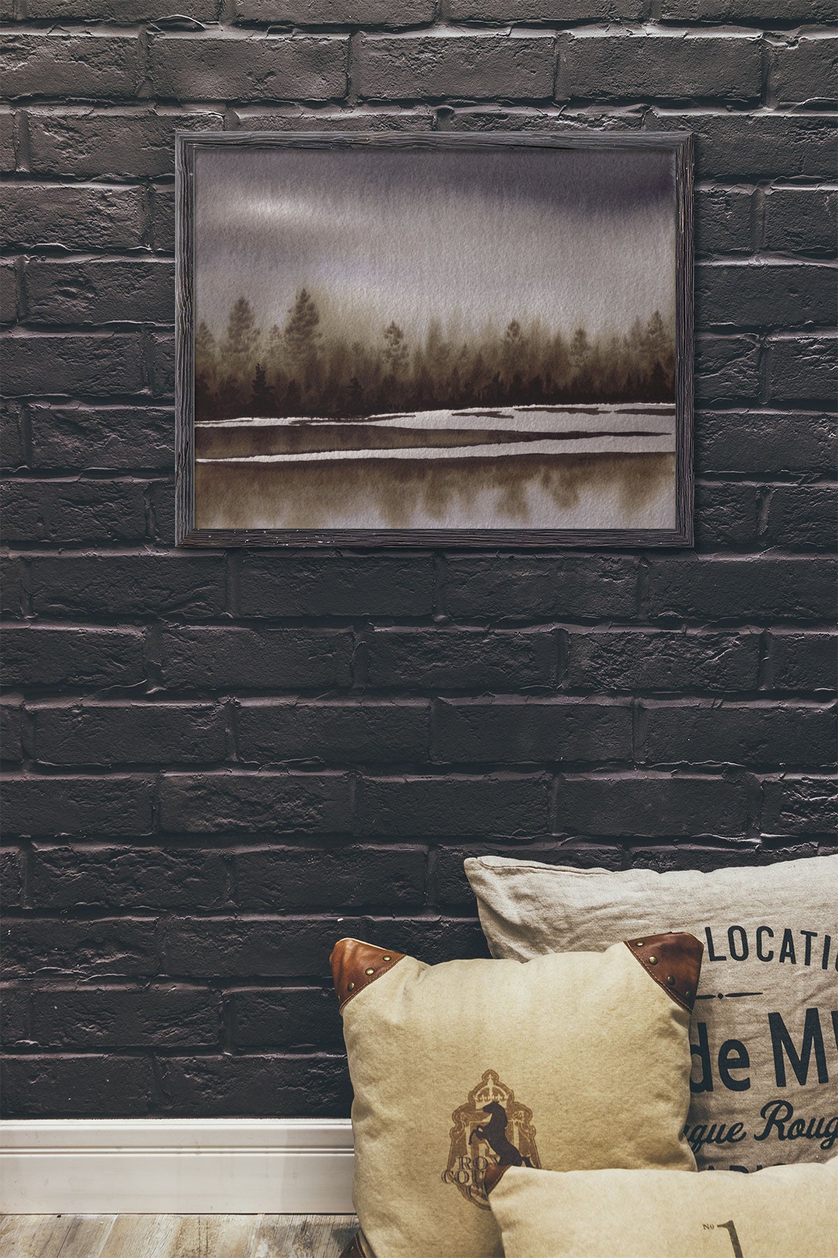 Spring Fog and Ice Watercolor Print